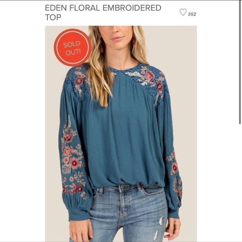 Francesca's eden floral lace top Blouse XS Small